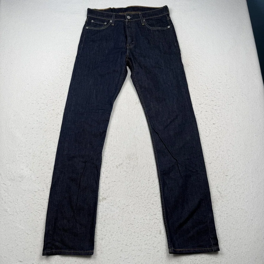 Levis 513 Jeans Mens 30x32 Dark Wash Blue Slim Straight Stretch Denim Pants